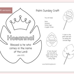 Printable Palm Sunday Craft | Holy Week activity | Palm Sunday activity | Easter crafts | Bible crafts for kids | Hosanna coloring