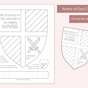 Printable Armor of God activity | Bible verse craft for kids | Sunday school coloring | Shield of faith craft | Bible crafts | Ephesians 6