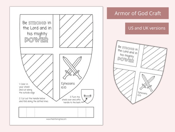 Printable Armor of God activity | Bible verse craft for kids | Sunday school coloring | Shield of faith craft | Bible crafts | Ephesians 6