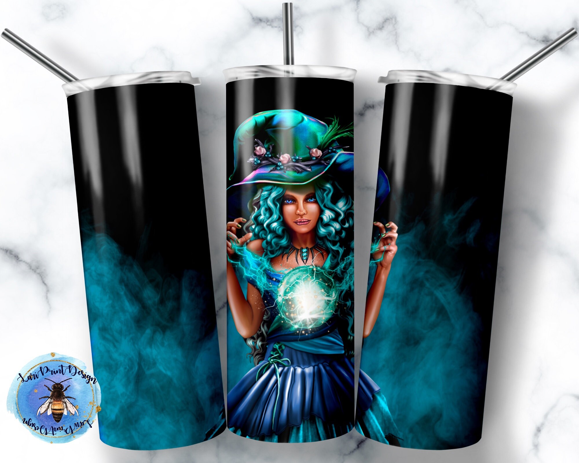 20 Oz Skinny Tumbler Turquoise Witch Wrap Tapered Straight Template ...
