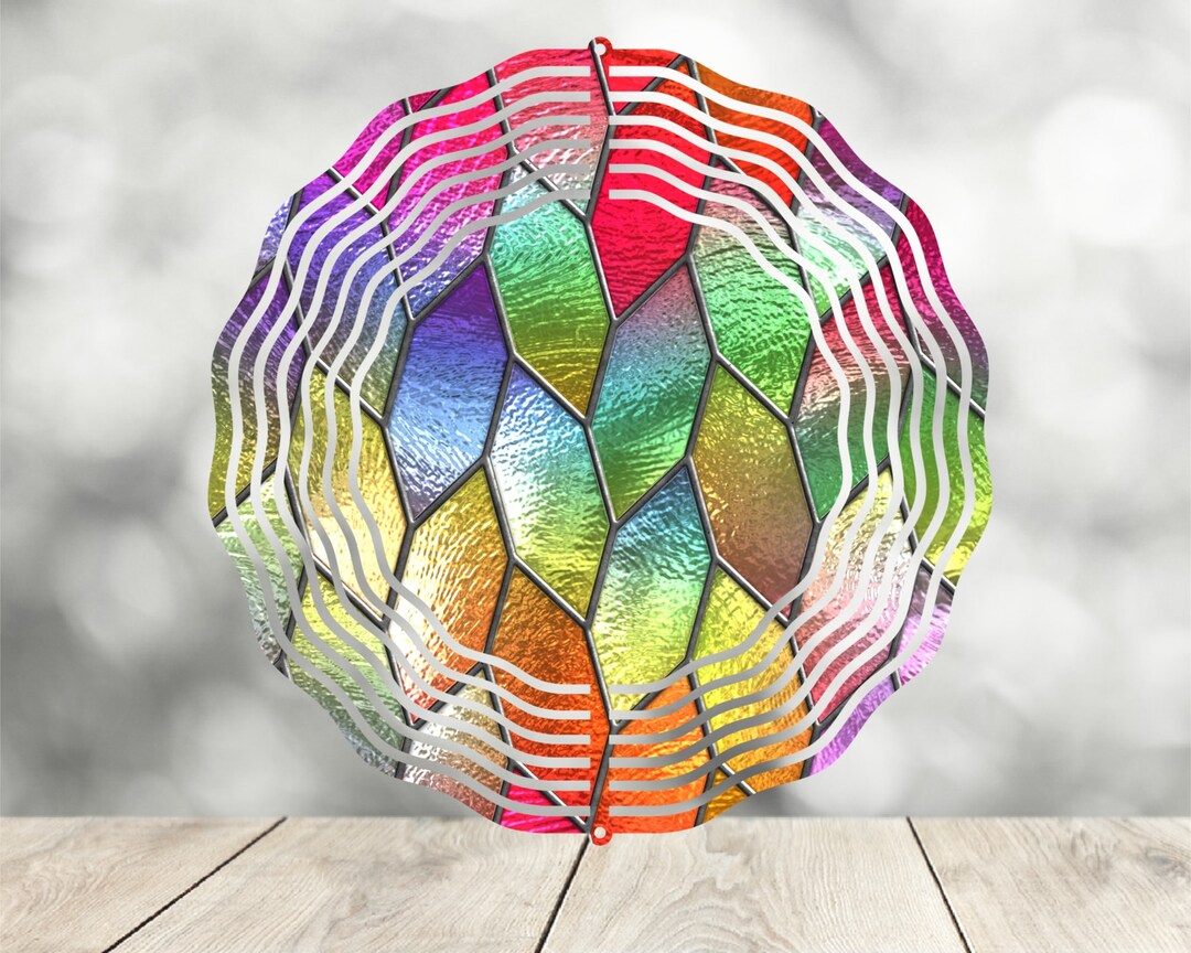 Wind Spinner Glass Stained Design Digital Download Sublimation Graphics ...