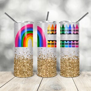 20 Oz skinny tumbler gold glitter teacher wrap tapered straight template digital download sublimation graphics instant download sublimation
