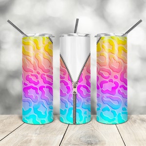 20 Oz skinny tumbler zipper leopard wrap tapered straight template digital download sublimation graphics  instant download  sublimation