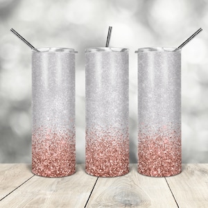 20 Oz skinny tumbler rose gold glitter wrap taps toelopende rechte sjabloon digitale download sublimatie graphics instant download sublimatie
