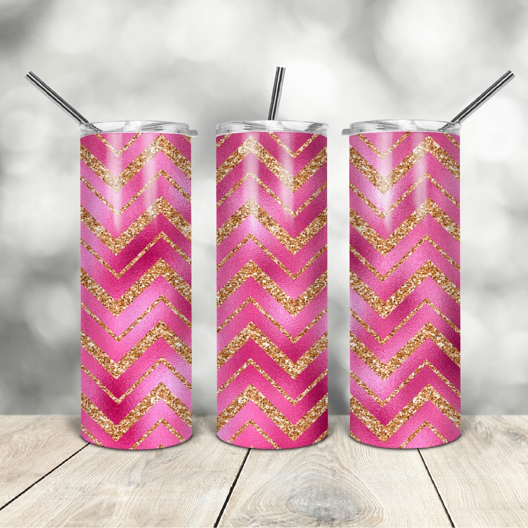 20 Oz Skinny Tumbler Pink Glitter Wrap Tapered Straight Template ...