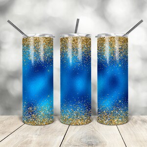 20 Oz skinny tumbler blue glitter wrap tapered straight template digital download sublimation graphics  instant download  sublimation