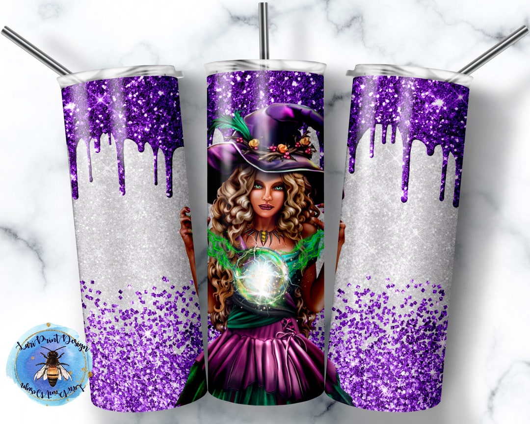 20 Oz Skinny Tumbler Halloween Witch Wrap Tapered Straight Template ...