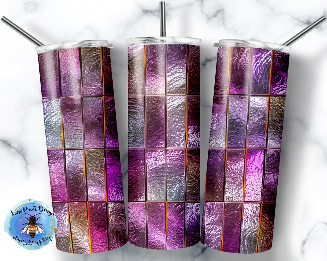 20 Oz Skinny Tumbler Glass Stained Wrap Tapered Straight Template ...