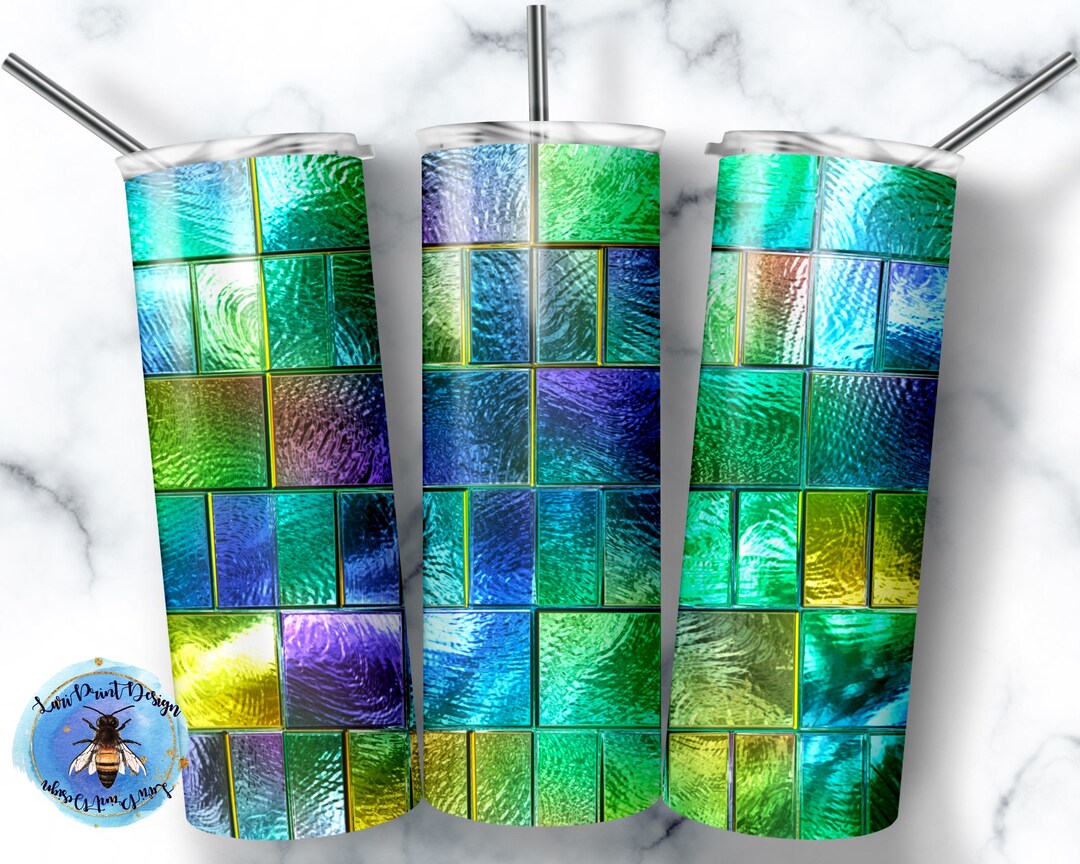 20 Oz Skinny Tumbler Glass Stained Wrap Tapered Straight Template ...
