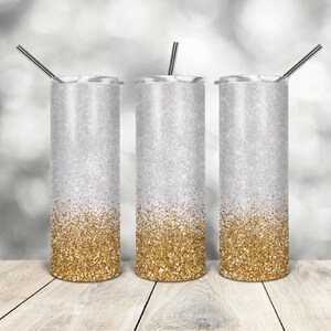 20 Oz skinny tumbler gold faux glitter wrap tapered straight template digital download sublimation graphics instant download sublimation