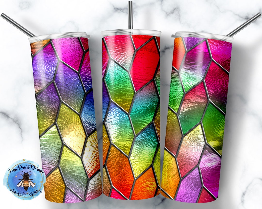 20 Oz Skinny Tumbler Glass Stained Wrap Tapered Straight Template ...