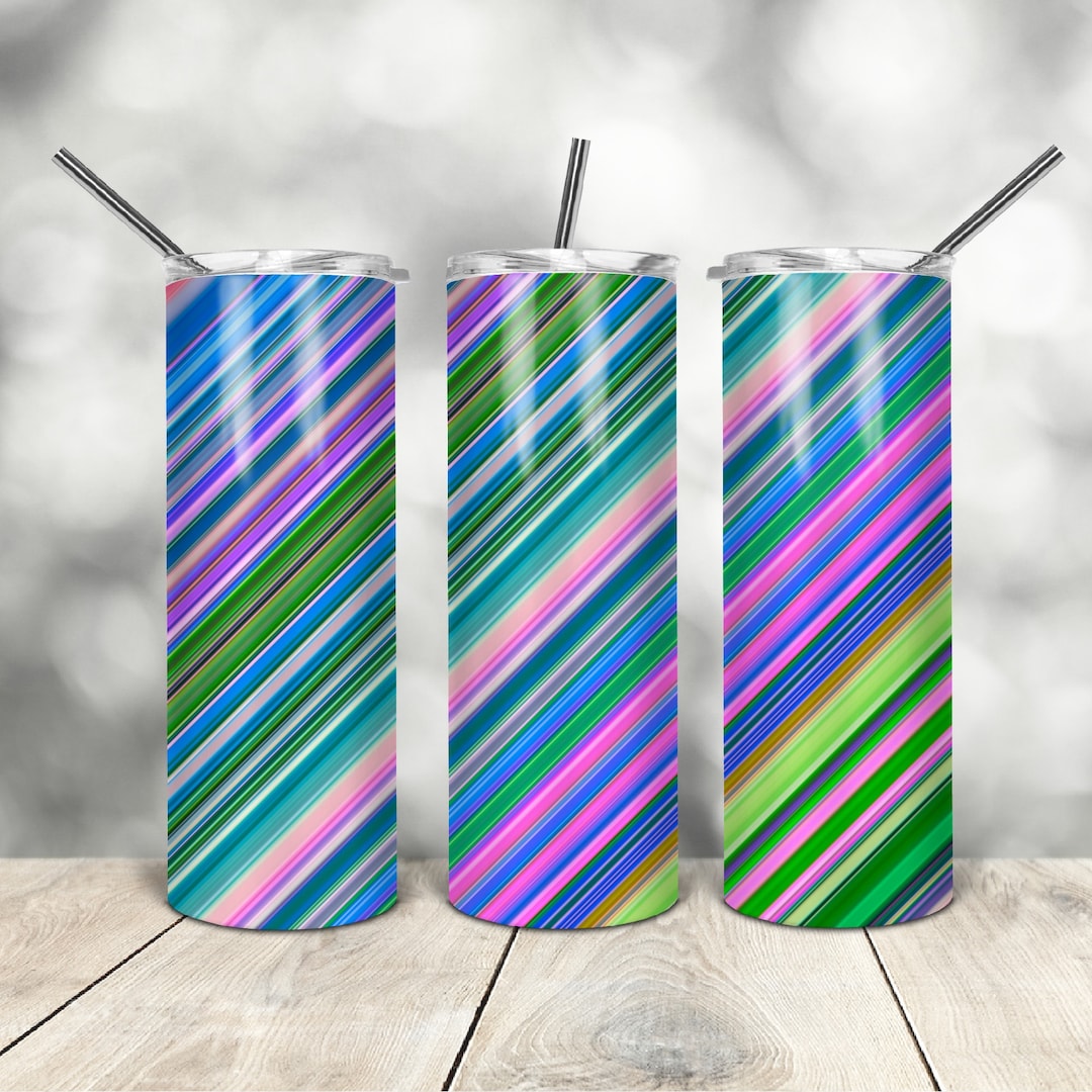 20 Oz Skinny Tumbler Blue Pink Stripes Wrap Tapered Straight Template ...