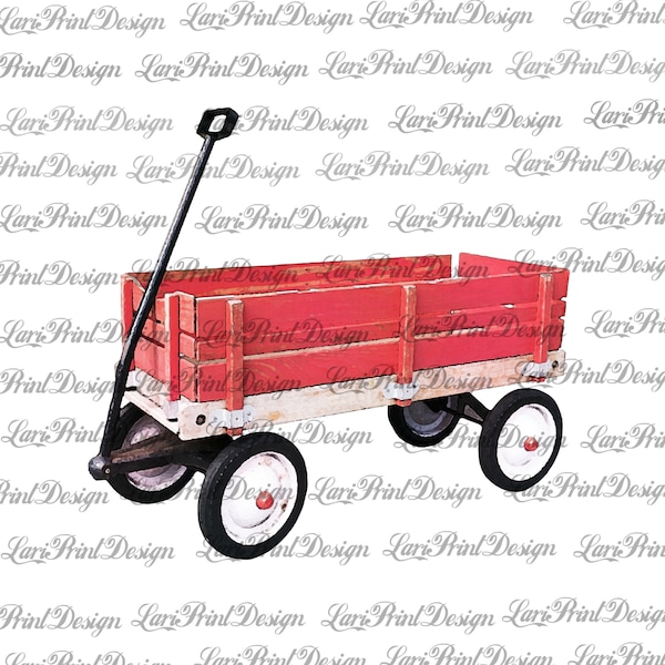 Red Wagon sublimation design digital download sublimation graphics png instant download clipart hand draw watercolor sublimation files