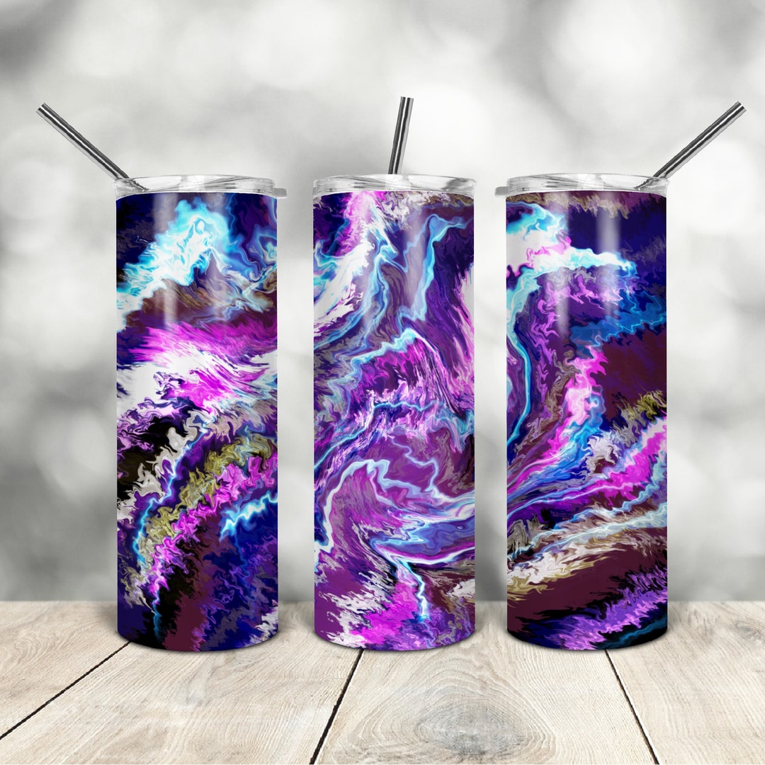 20 Oz Skinny Tumbler Marble Abstract Wrap Tapered Straight Template ...