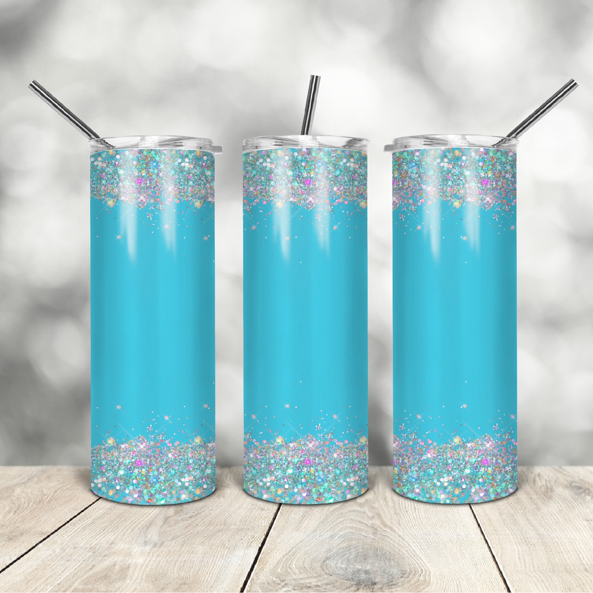 20 Oz Skinny Tumbler Blue Holographic Wrap Tapered Straight Template ...