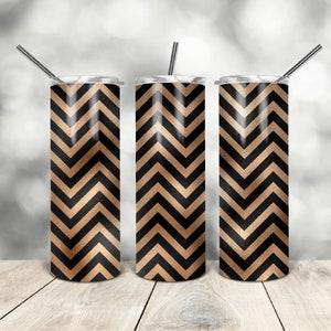 20 Oz skinny tumbler black gold chevron wrap tapered straight template digital download sublimation graphics  instant download  sublimation