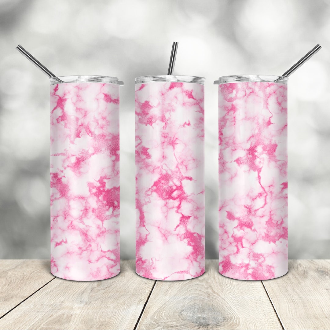 20 Oz Skinny Tumbler Pink Marble Wrap Tapered Straight Template Digital ...