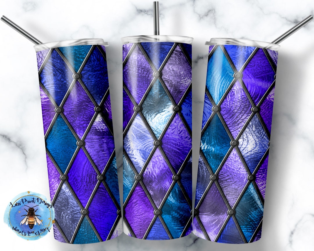 20 Oz Skinny Tumbler Glass Stained Wrap Tapered Straight Template ...