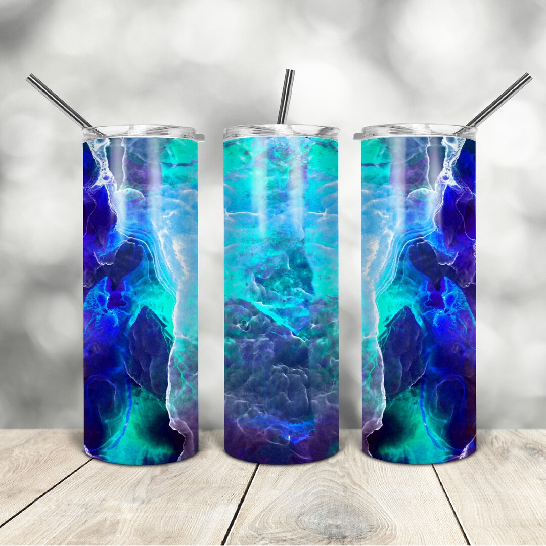 20 Oz Skinny Tumbler Blue Texture Wrap Tapered Straight Template ...