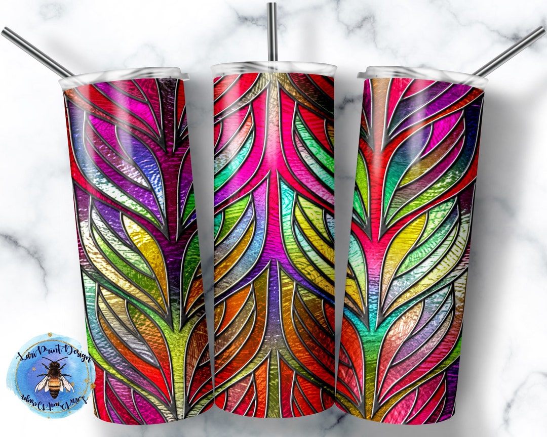 20 Oz Skinny Tumbler Glass Stained Wrap Tapered Straight Template ...