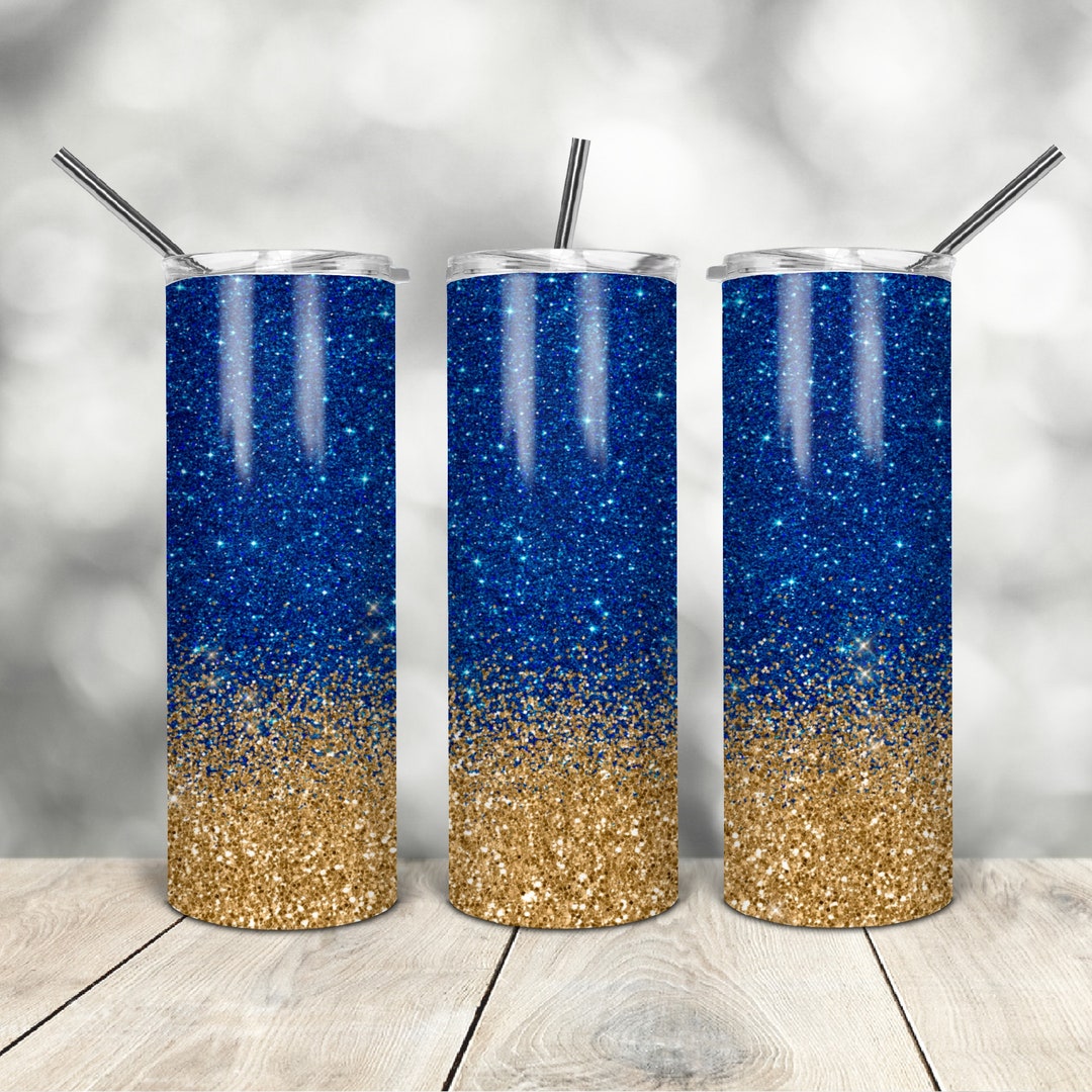 20 Oz Skinny Tumbler Navy Blue Glitter Wrap Tapered Straight Template ...