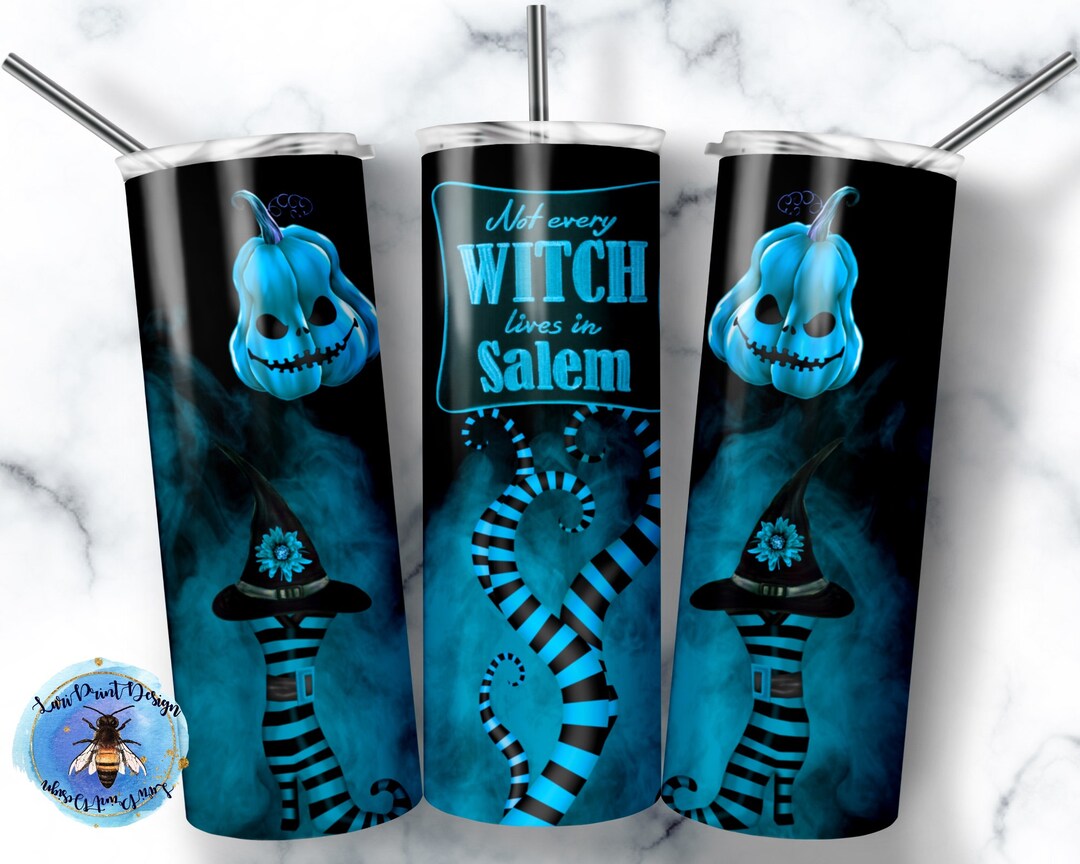 20 Oz Skinny Tumbler Blue Halloween Wrap Tapered Straight Template ...