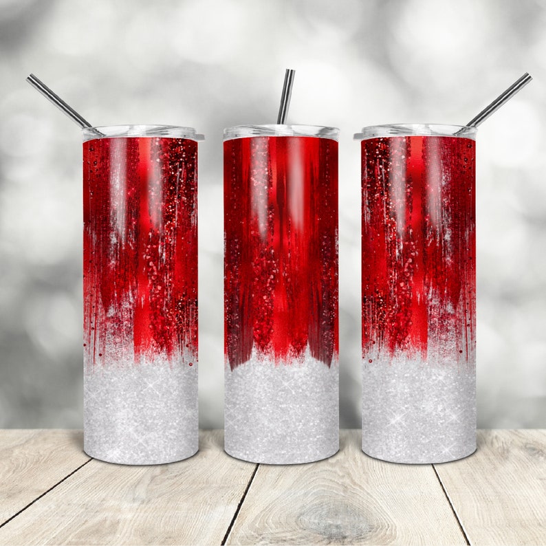 20 Oz Skinny Tumbler Brush Stroke Wrap Tapered Straight Etsy