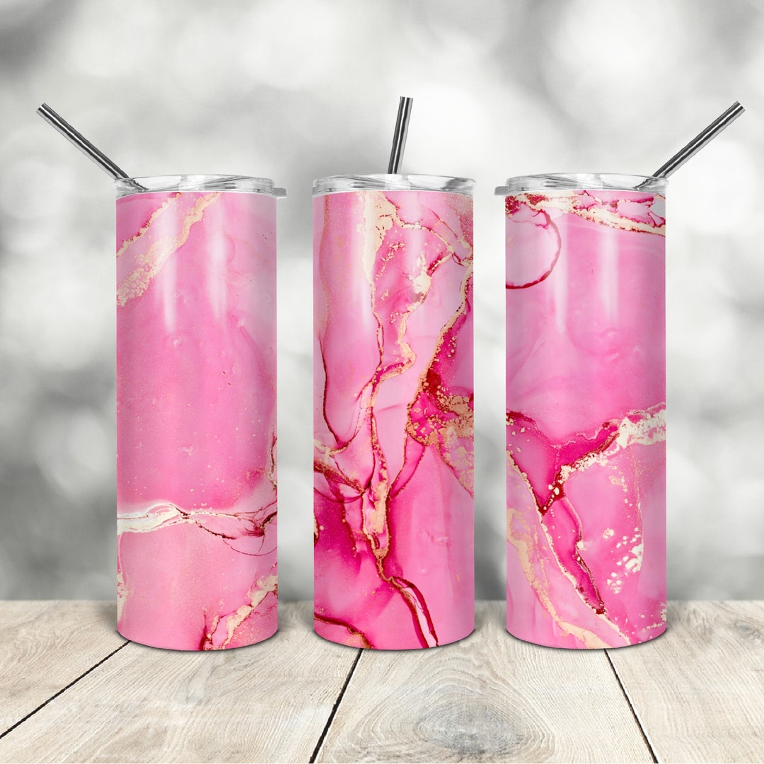 20 Oz Skinny Tumbler Pink Alcohol Ink Wrap Tapered Straight Template ...