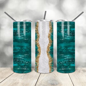 20 Oz skinny tumbler glitter teal wrap taps toelopende rechte sjabloon digitale download sublimatie graphics instant download sublimatie png