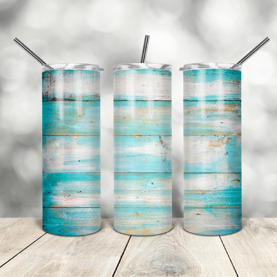 20 Oz Skinny Tumbler Blue Old Wood Wrap Tapered Straight Template ...