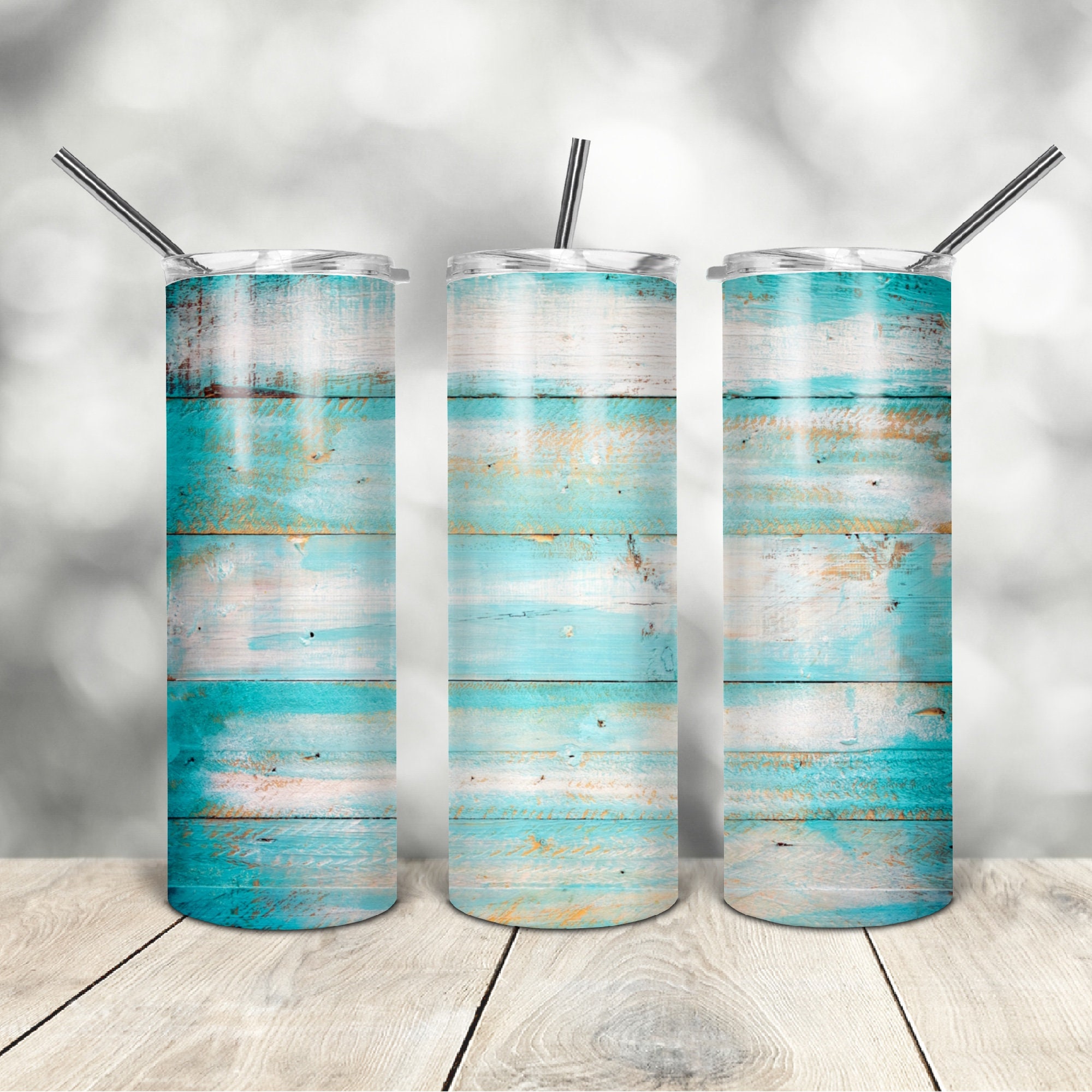 20 Oz Skinny Tumbler Blue Old Wood Wrap Tapered Straight Template ...