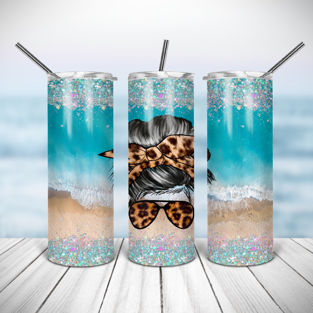 20 Oz Skinny Tumbler Beach Leopard Mom Wrap Tapered Straight Template ...