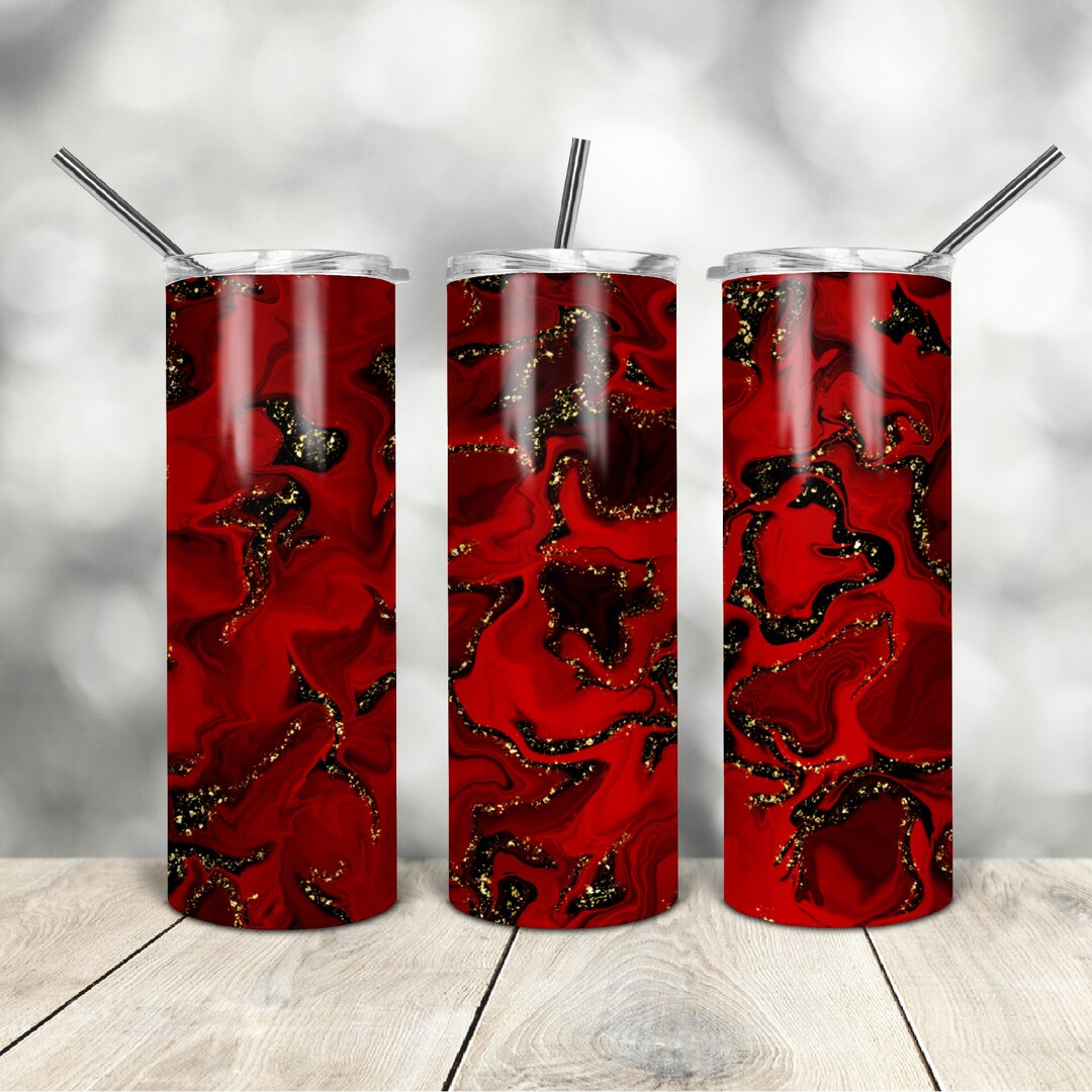 20 Oz Skinny Tumbler Red Alcohol Ink Wrap Tapered Straight Template ...