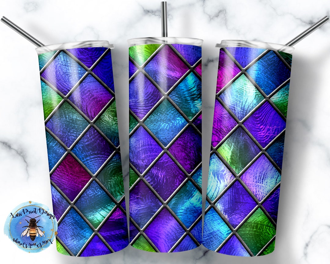 20 Oz Skinny Tumbler Glass Stained Wrap Tapered Straight Template ...