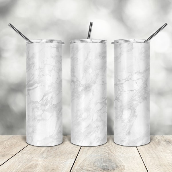 20 Oz skinny tumbler white marble wrap tapered straight template digital download sublimation graphics  instant download  sublimation