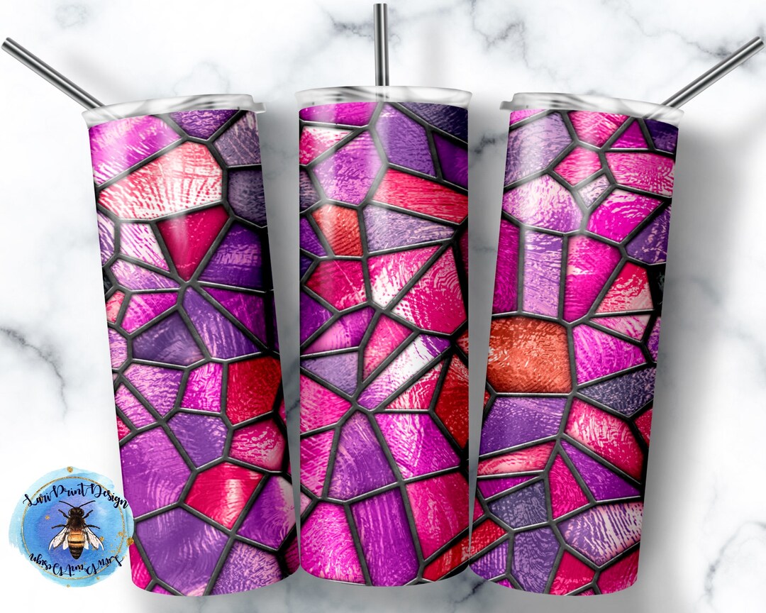 20 Oz Skinny Tumbler Glass Stained Wrap Tapered Straight Template ...