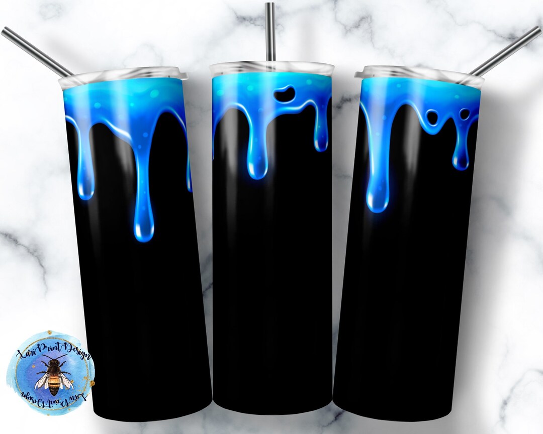 20 Oz Skinny Tumbler Blue Slime Wrap Tapered Straight Template Digital ...