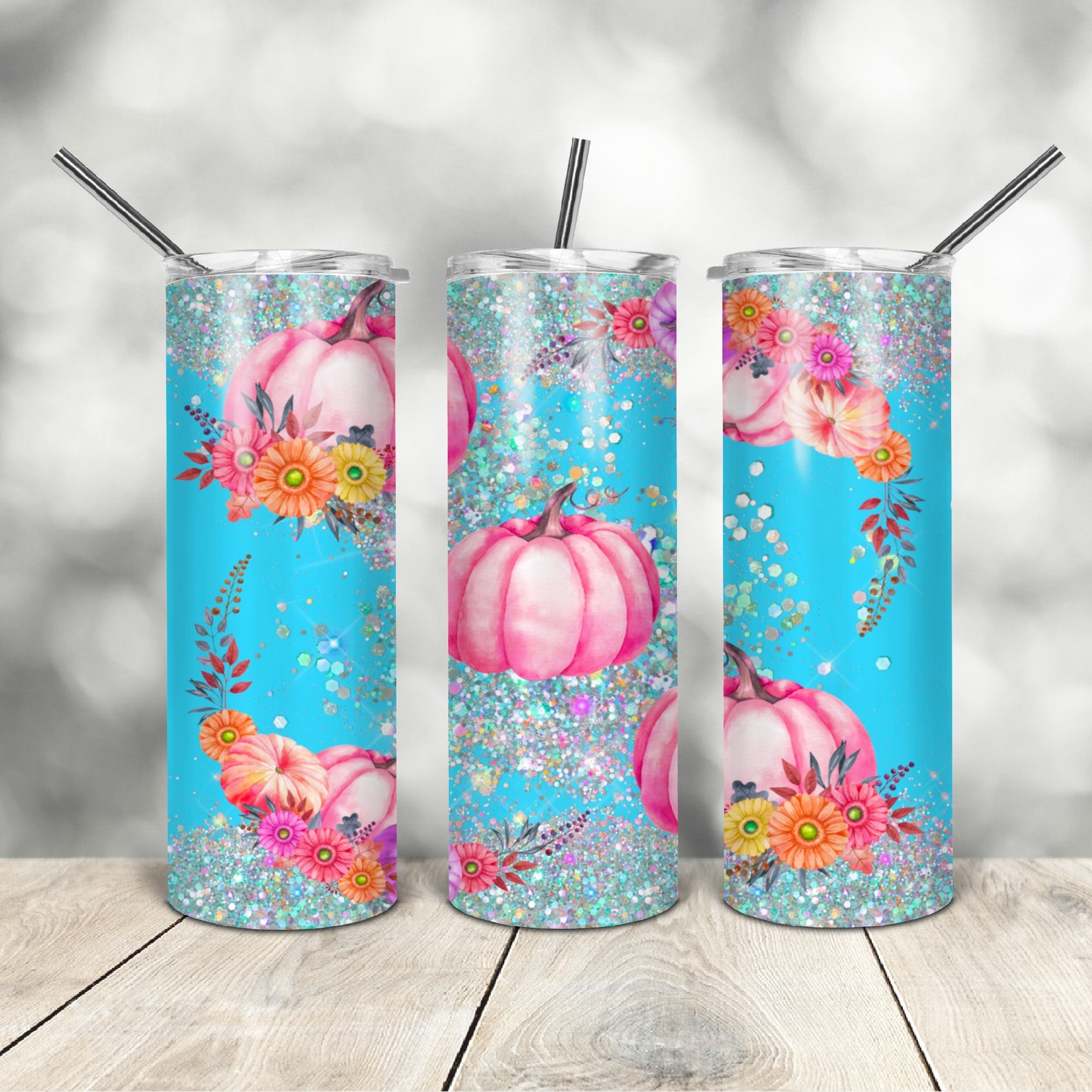 20 Oz Skinny Tumbler Blue Pink Pumpkin Wrap Tapered Straight Template ...