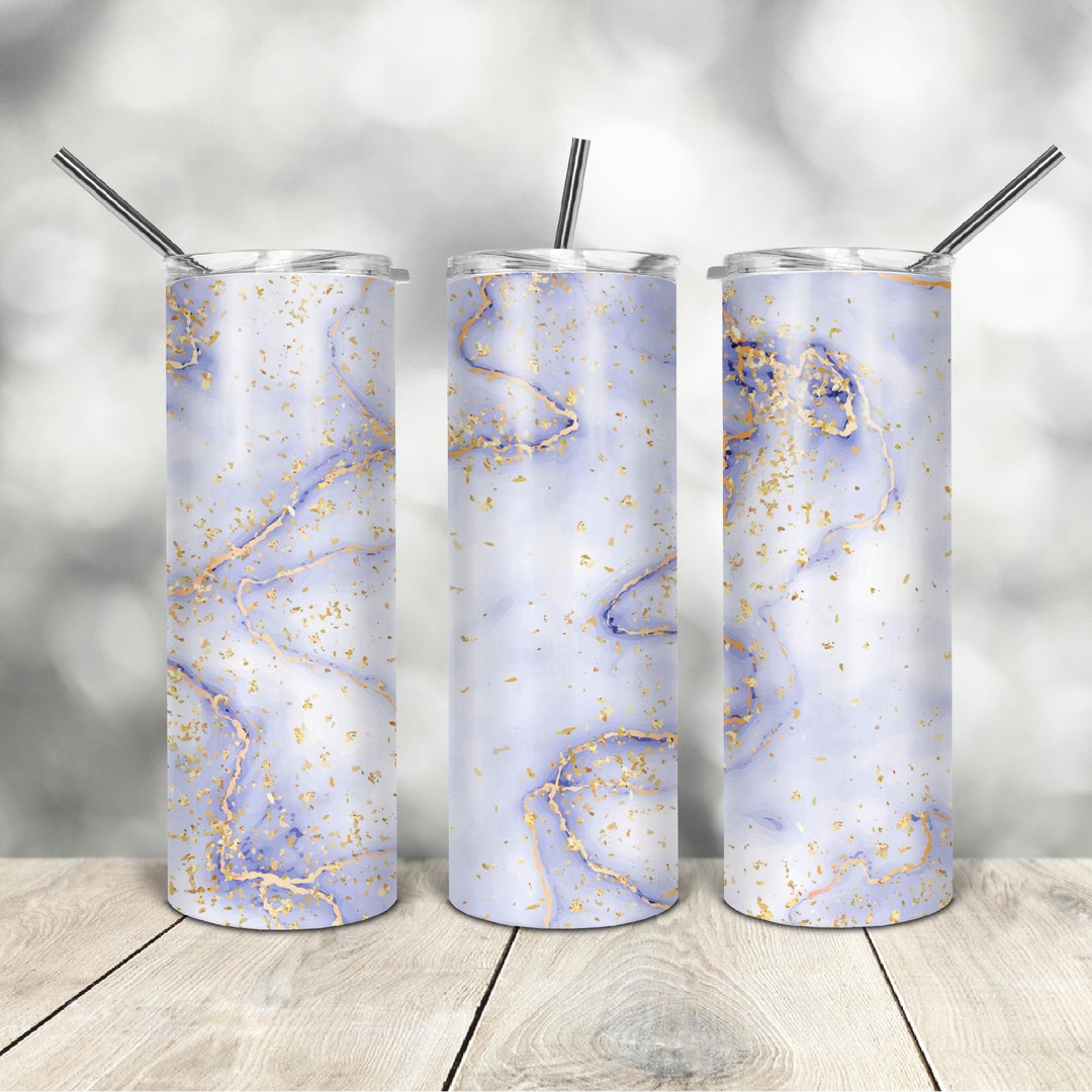 20 Oz Skinny Tumbler Blue Marble Wrap Tapered Straight Template Digital ...