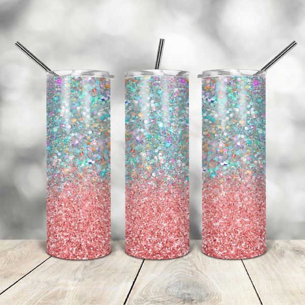 20 Oz skinny tumbler pink glitter wrap tapered straight template digital download sublimation graphics  instant download  sublimation
