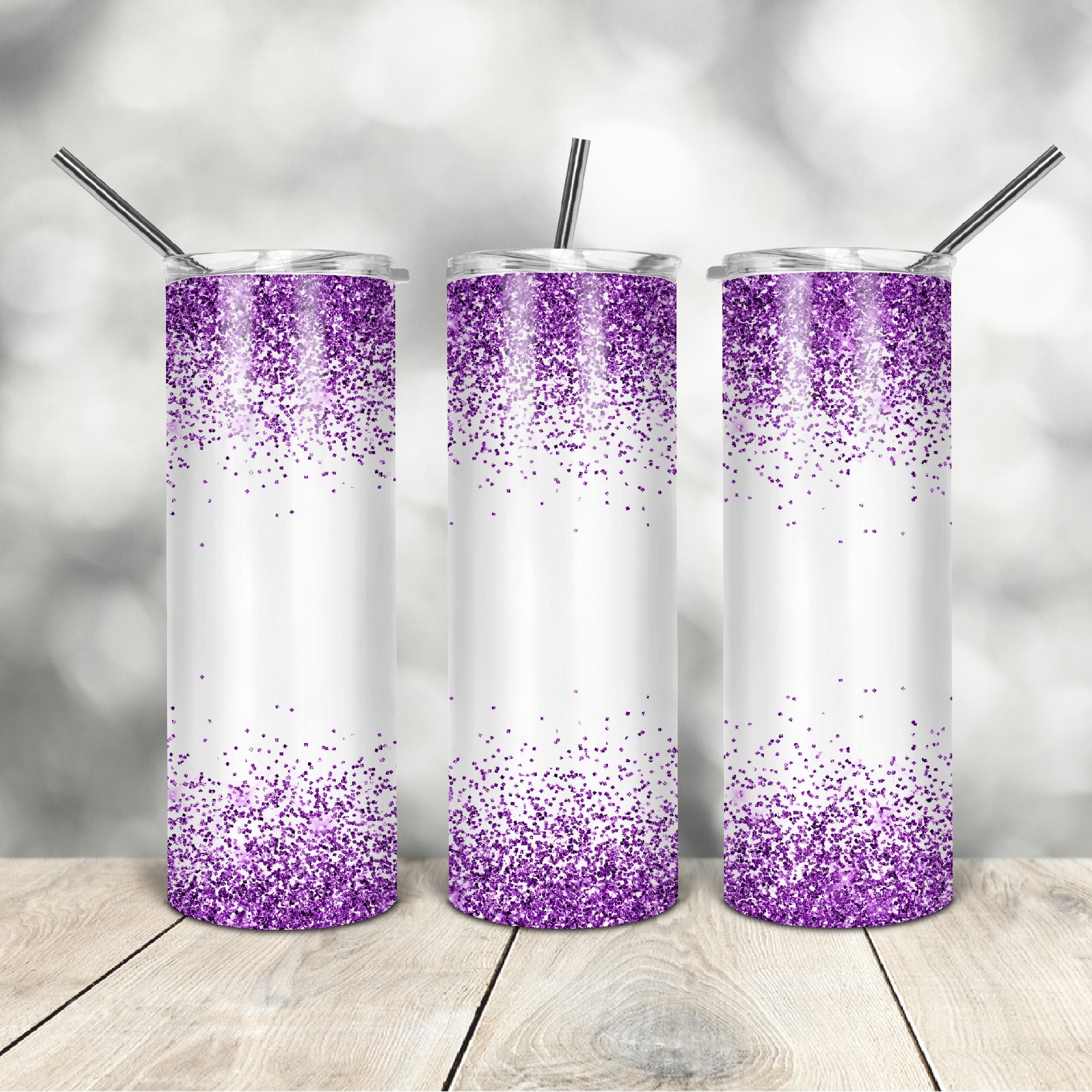 30 Oz Skinny Tumbler Purple Glitter Wrap Tapered Straight Etsy UK