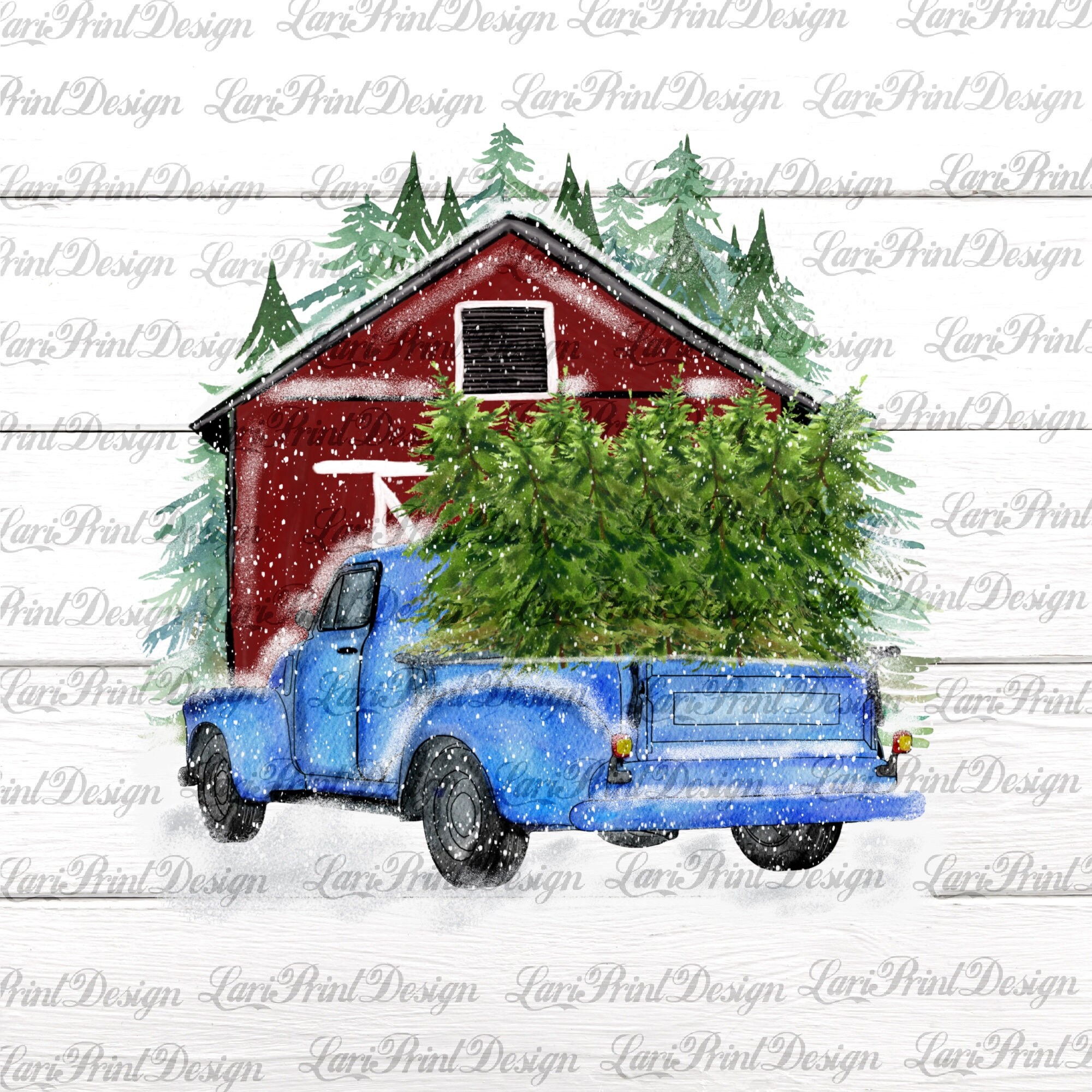 Winter Truck Sublimation Design Digital Download Sublimation Etsy