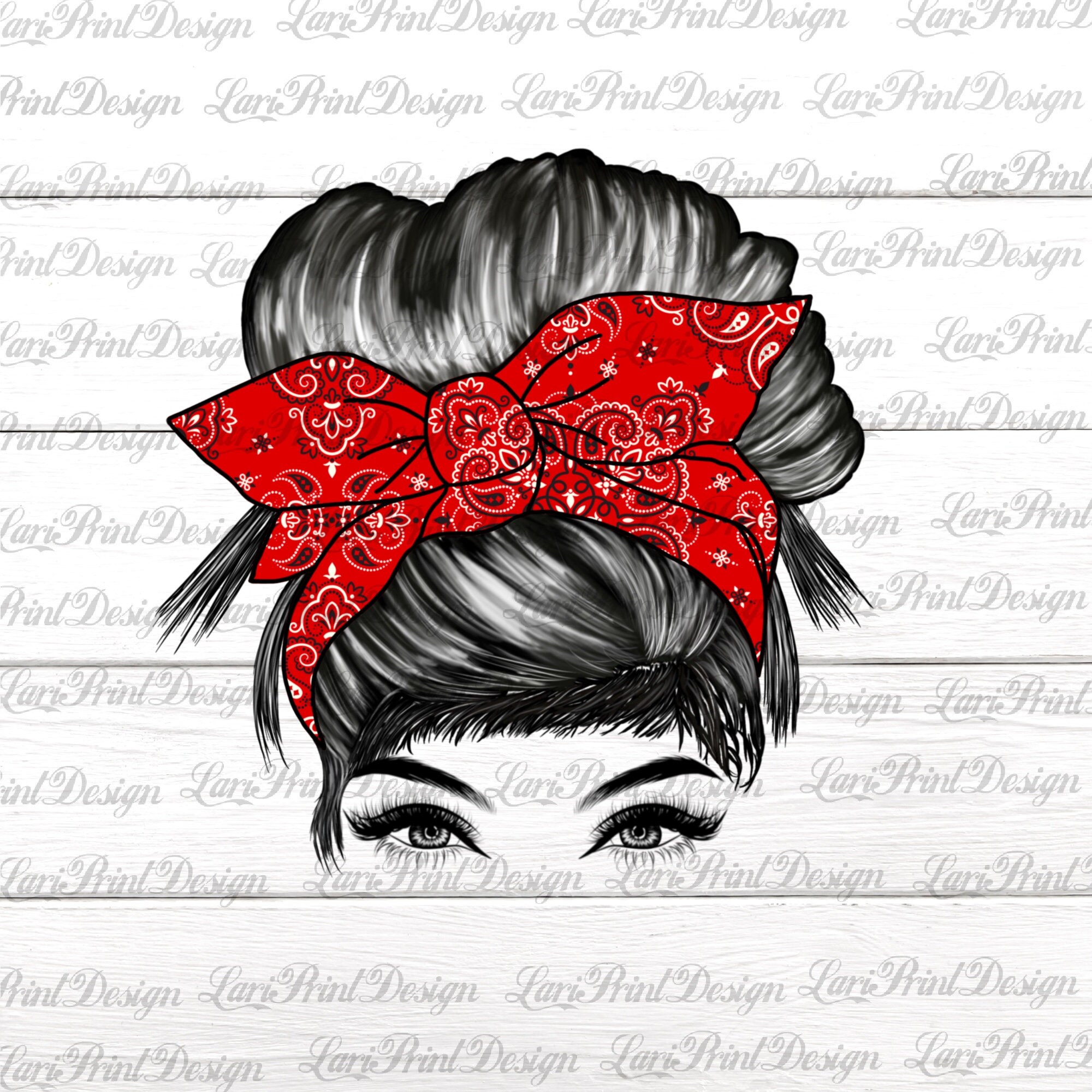 Messy Bun Mom Bandana Sublimation Design Digital Download | Etsy