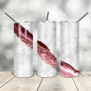 20 Oz skinny tumbler pink agate marble wrap tapered straight template digital download sublimation graphics  instant download  sublimation