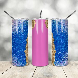 20 Oz skinny tumbler blue pink glitter wrap tapered straight template digital download sublimation graphics instant download sublimation