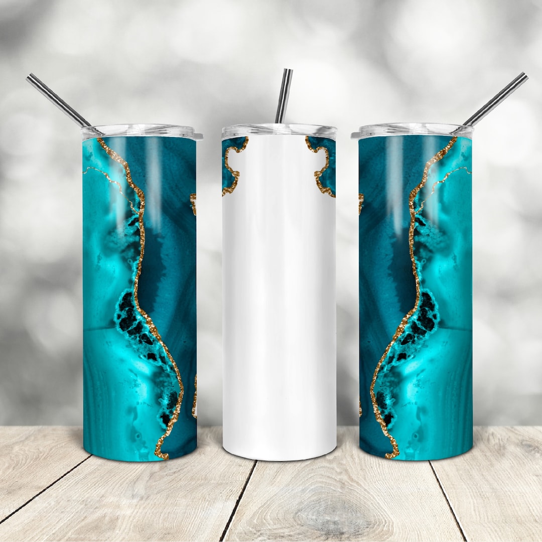 20 Oz Skinny Tumbler Blue Agate Wrap Tapered Straight Template Digital ...