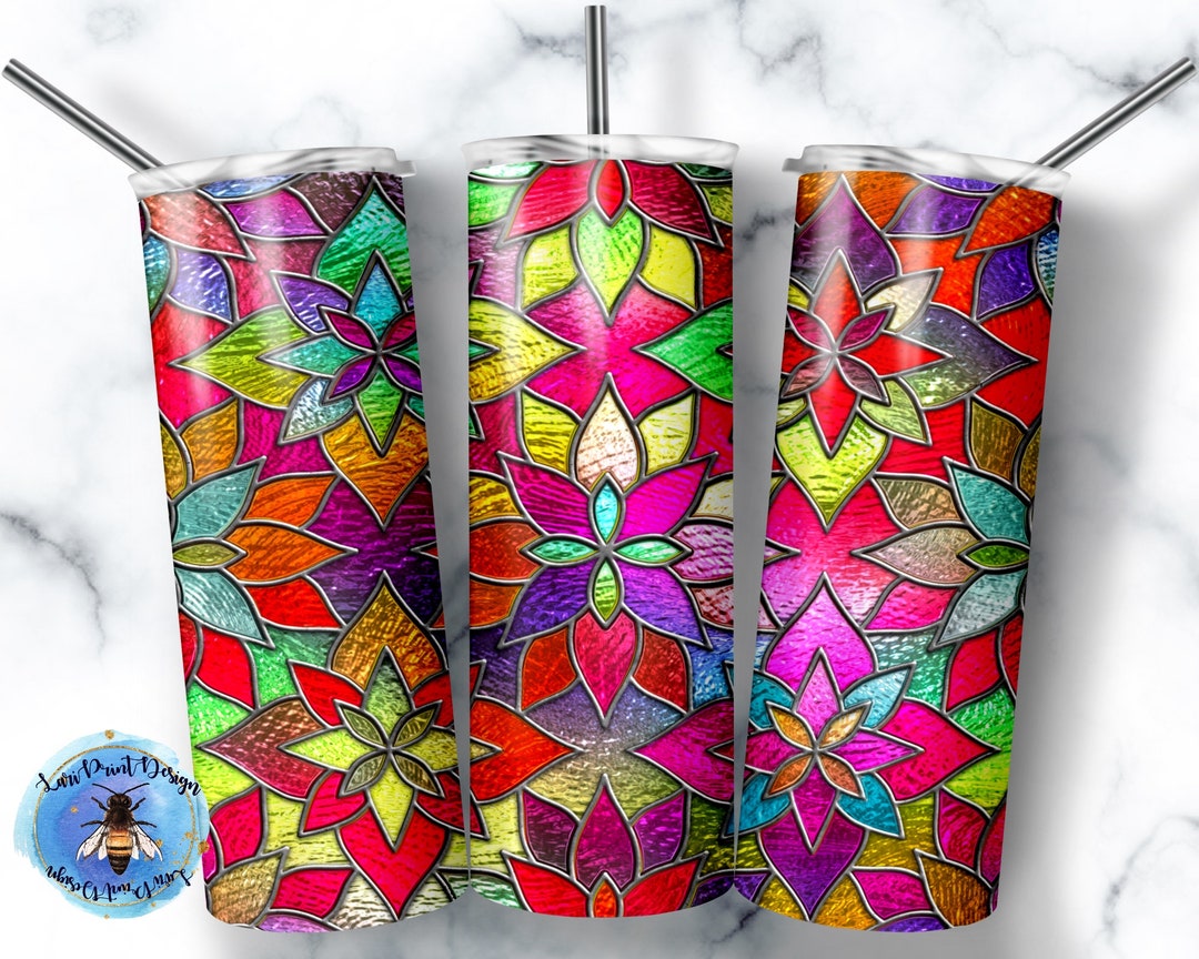 20 Oz Skinny Tumbler Glass Stained Wrap Tapered Straight Template ...