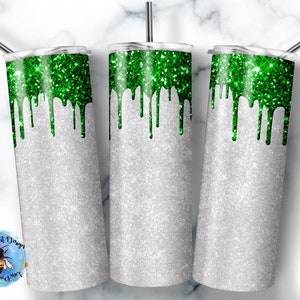 20 Oz skinny tumbler green drip wrap tapered straight template digital download sublimation graphics instant download sublimation png