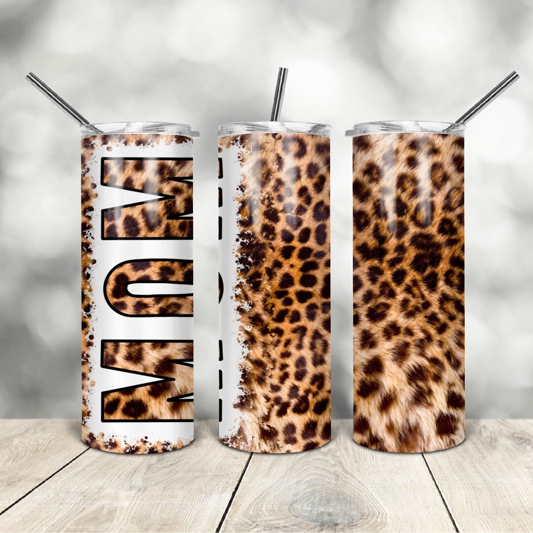 20 Oz Skinny Tumbler Leopard Mom Tapered Straight Template Digital ...