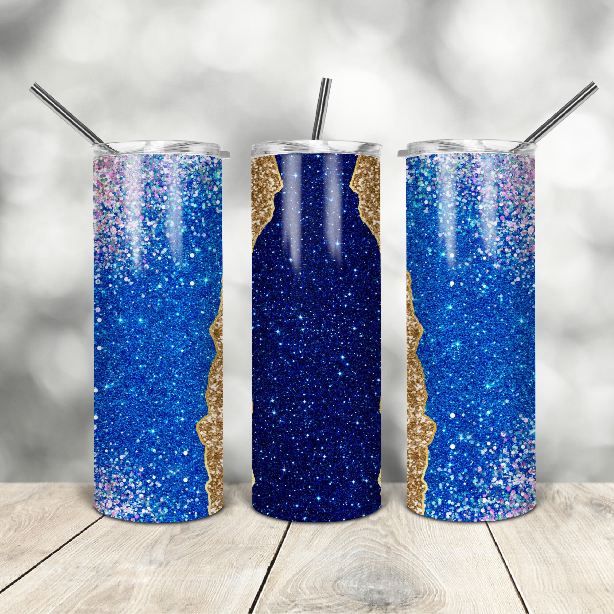 20 Oz Skinny Tumbler Navy Blue Glitter Wrap Tapered Straight Template ...